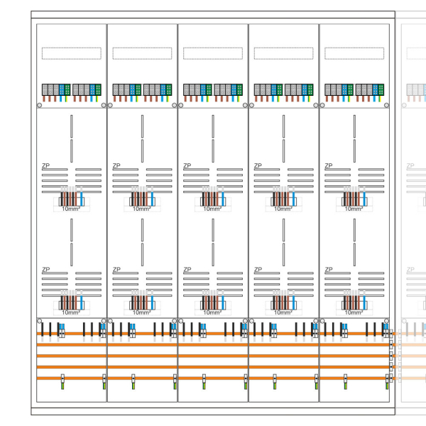Zählerschrank 15 Zähler, TSG, Verteiler, APZ, 1400mm | 3.HZ | SCHIEGL (links)